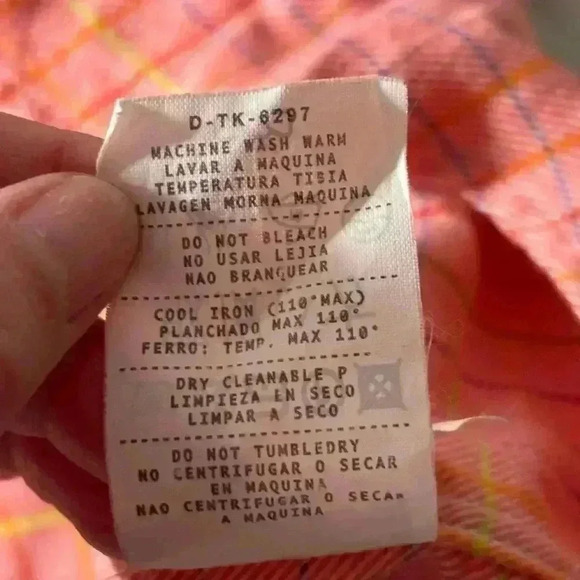 Mens size large ermenegildo zeta brand plaid button up shirt, #N487 - Picture 6 of 6